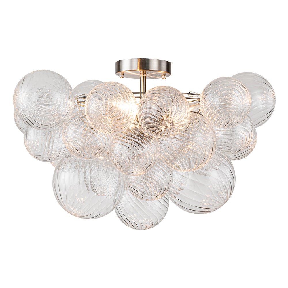 Plafonnier Verre Grappe Boule Semi-Encastré Fitting pour Salle de Bain