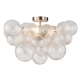 Plafonnier Verre Grappe Boule Semi-Encastré Fitting pour Salle de Bain