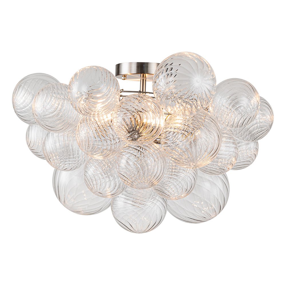 Plafonnier Verre Grappe Boule Semi-Encastré Fitting pour Salle de Bain