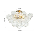 Plafonnier Salle de Bain Grappe en Verre 53 cm