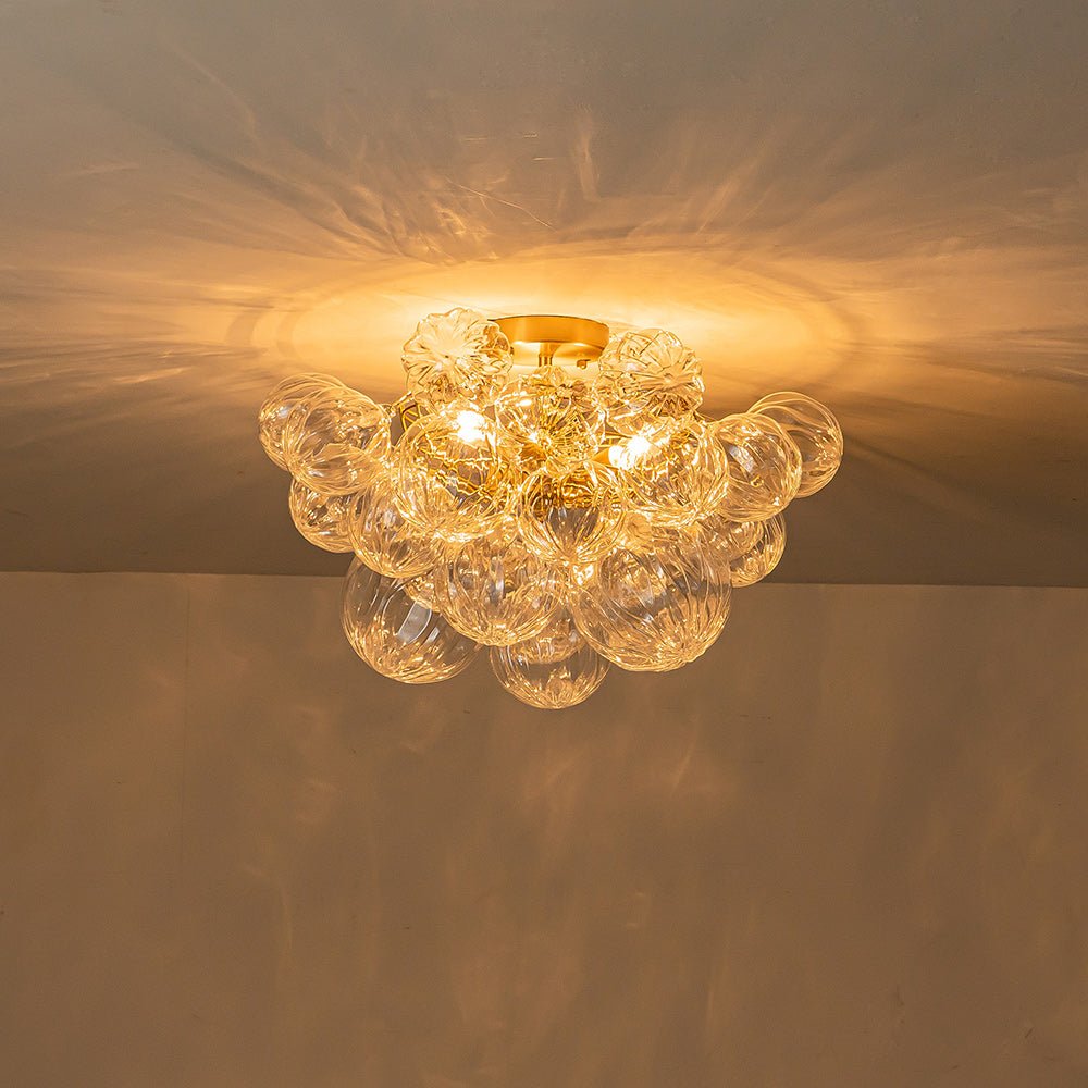 Plafonnier Salle de Bain Grappe en Verre 53 cm