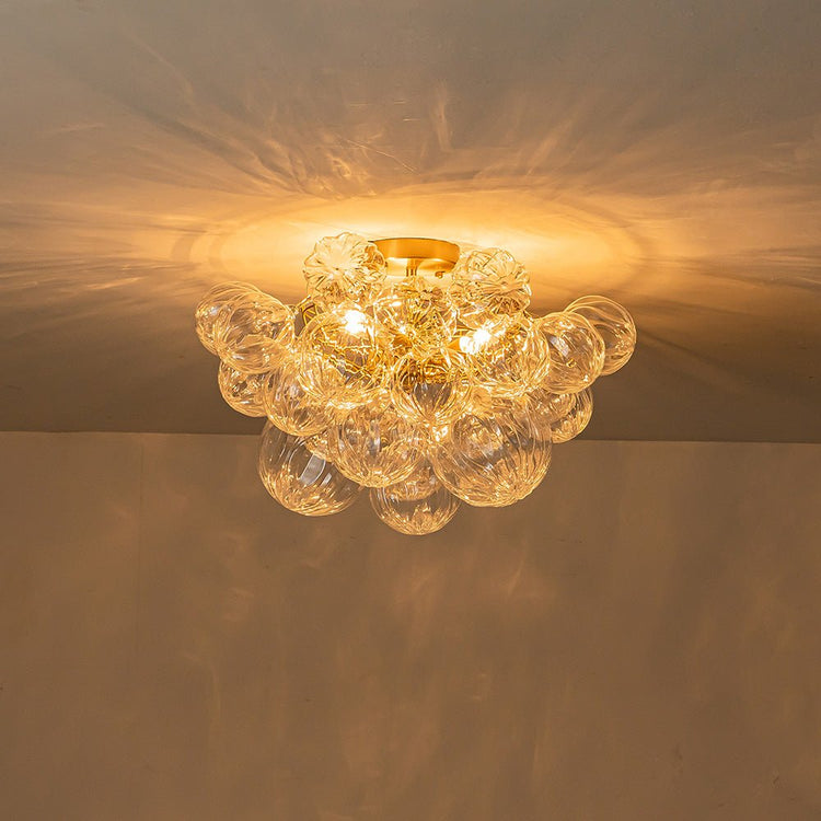 Plafonnier Salle de Bain Grappe en Verre 53 cm
