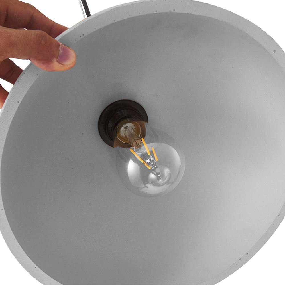 Base intérieure de suspension avec douille et ampoule, abat-jour blanc