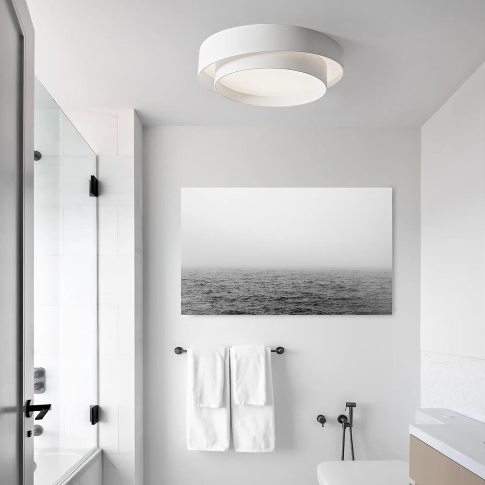 Plafonnier Concentric Anneaux Rond pour Salle de Bain