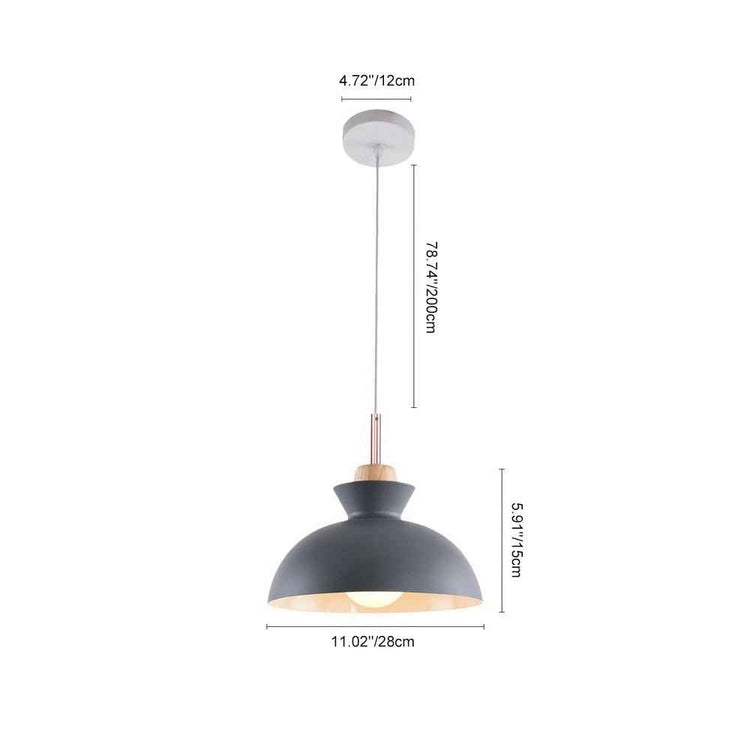 Suspension Luminaire Craftsman Style 1 Lumière Simple Dôme pour Salle à Manger