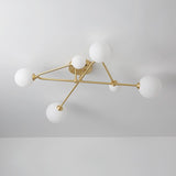 Lustre Cross Type Sputnik 6 Lumières Plafonnier pour Salon