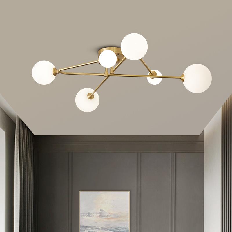 Lustre Cross Type Sputnik 6 Lumières Plafonnier pour Salon