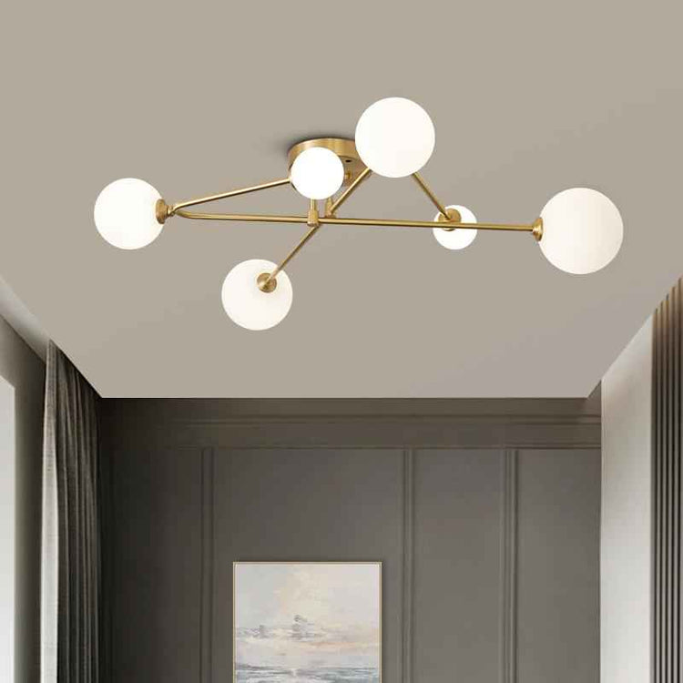 Lustre Cross Type Sputnik 6 Lumières Plafonnier pour Salon