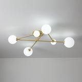 Lustre Cross Type Sputnik 6 Lumières Plafonnier pour Salon