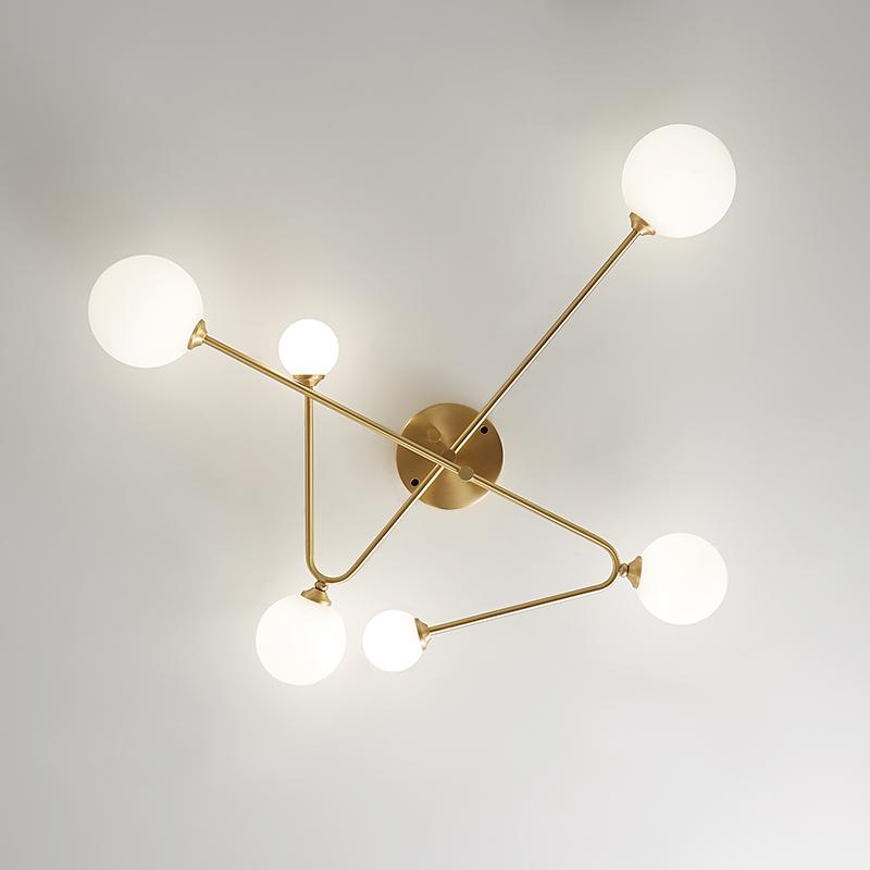 Lustre Cross Type Sputnik 6 Lumières Plafonnier pour Salon