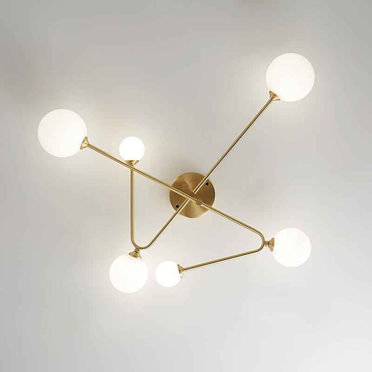 Lustre Cross Type Sputnik 6 Lumières Plafonnier pour Salon