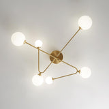 Lustre Cross Type Sputnik 6 Lumières Plafonnier pour Salon