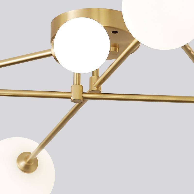 Lustre Cross Type Sputnik 6 Lumières Plafonnier pour Salon
