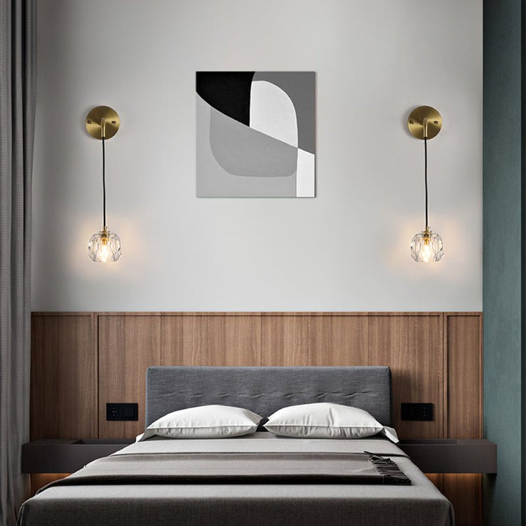 Applique Murale Chambre en Cristal 12 cm
