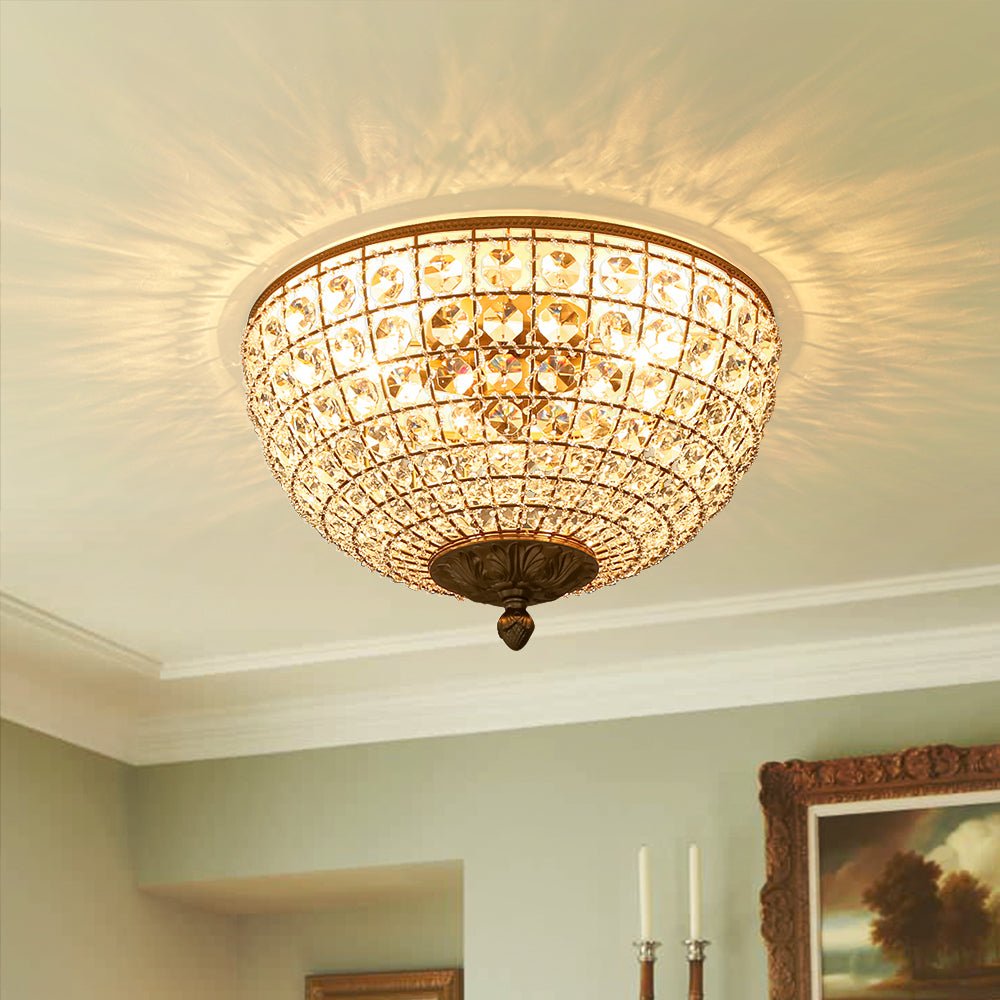 Plafonnier Salle de Bain Bol en Cristal 38 cm
