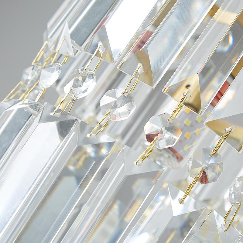 Suspension Luminaire Cristal Cylindre Abat-Jour 3 Lumières pour Salle à Manger