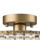 Plafonnier Cristal Laiton Tambour pour Salon