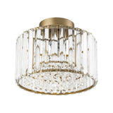 Plafonnier Cristal Laiton Tambour pour Salon