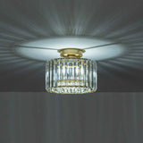 Plafonnier Cristal Laiton Tambour pour Salon
