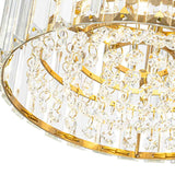 Plafonnier Cristal Laiton Tambour pour Salon