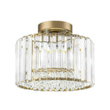 Plafonnier Cristal Laiton Tambour pour Salon