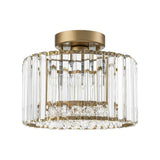 Plafonnier Cristal Laiton Tambour pour Salon