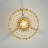 Plafonnier Cristal Laiton Tambour pour Salon