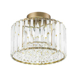 Plafonnier Cristal Laiton Tambour pour Salon