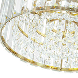 Plafonnier Cristal Laiton Tambour pour Salon