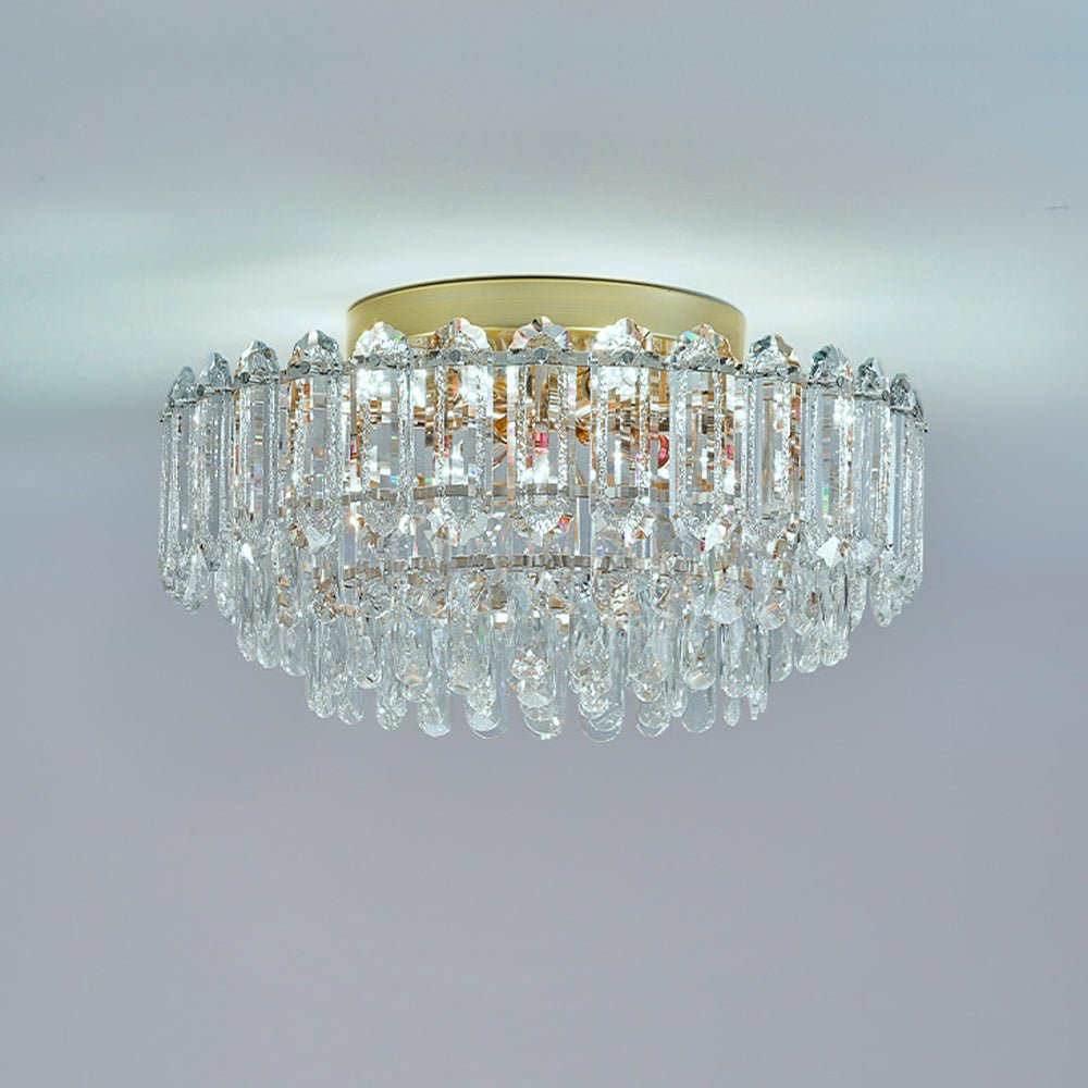 Plafonnier Cristal Verre Lustre Goutte de Pluie pour Salon