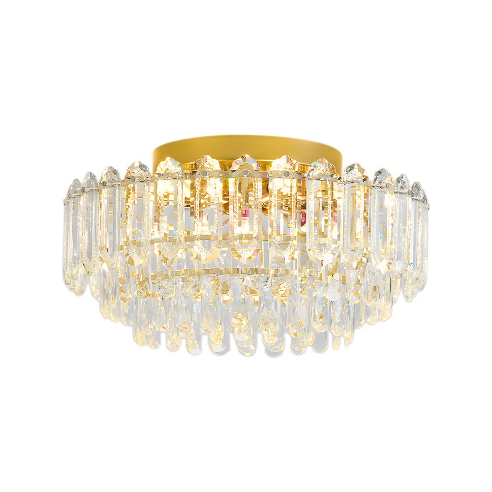Plafonnier Cristal Verre Lustre Goutte de Pluie pour Salon