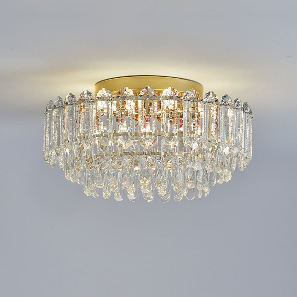 Plafonnier Cristal Verre Lustre Goutte de Pluie pour Salon