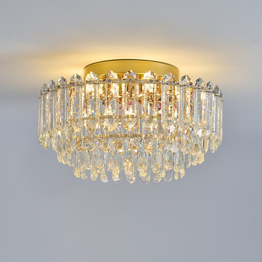 Plafonnier Cristal Verre Lustre Goutte de Pluie pour Salon