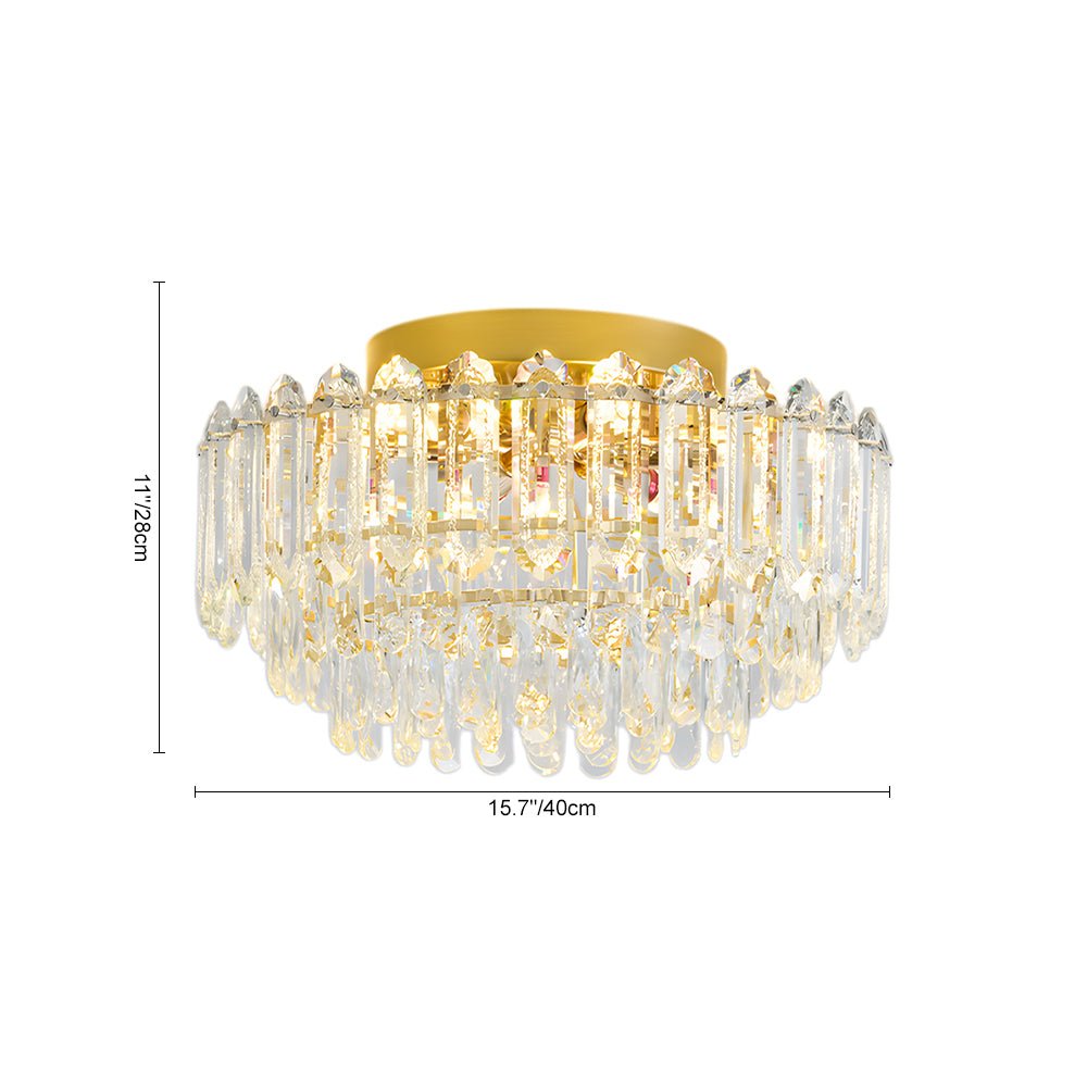 Plafonnier Cristal Verre Lustre Goutte de Pluie pour Salon