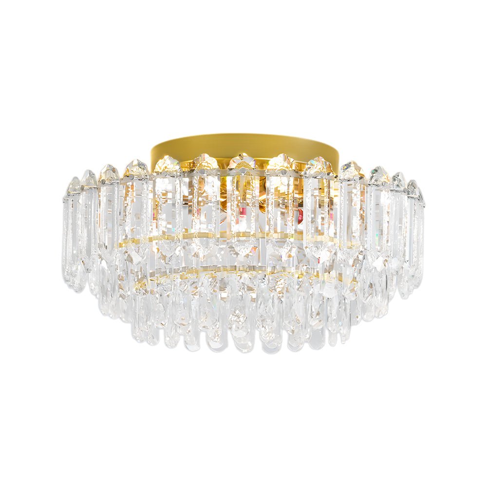 Plafonnier Cristal Verre Lustre Goutte de Pluie pour Salon