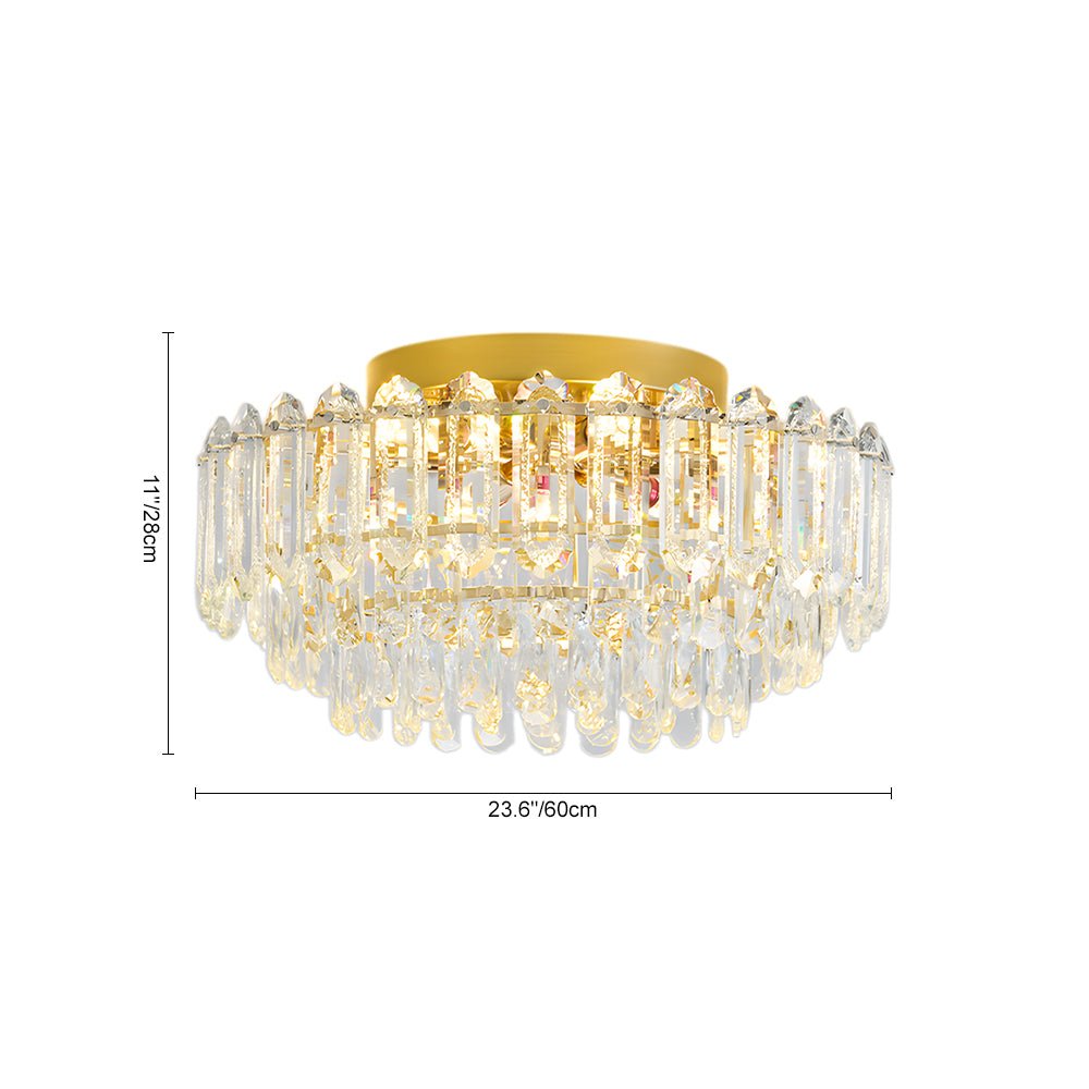 Plafonnier Cristal Verre Lustre Goutte de Pluie pour Salon