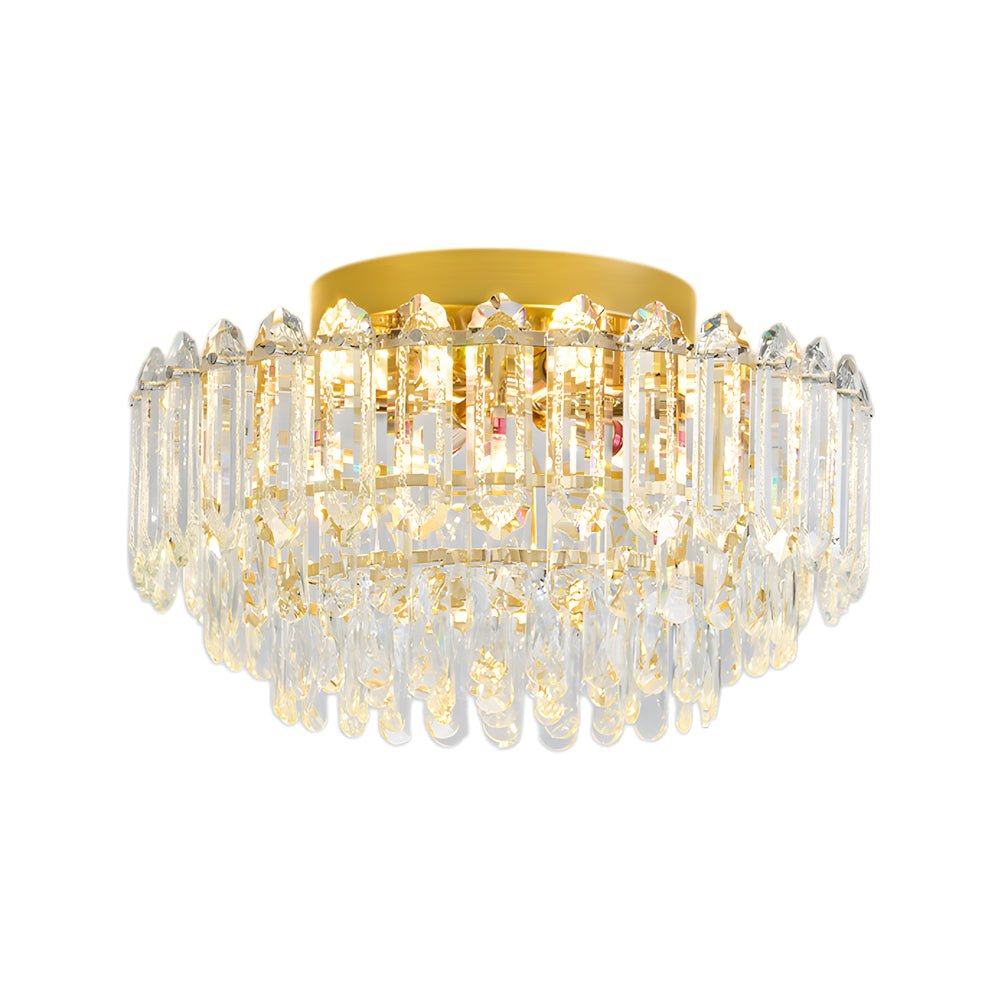 Plafonnier Cristal Verre Lustre Goutte de Pluie pour Salon