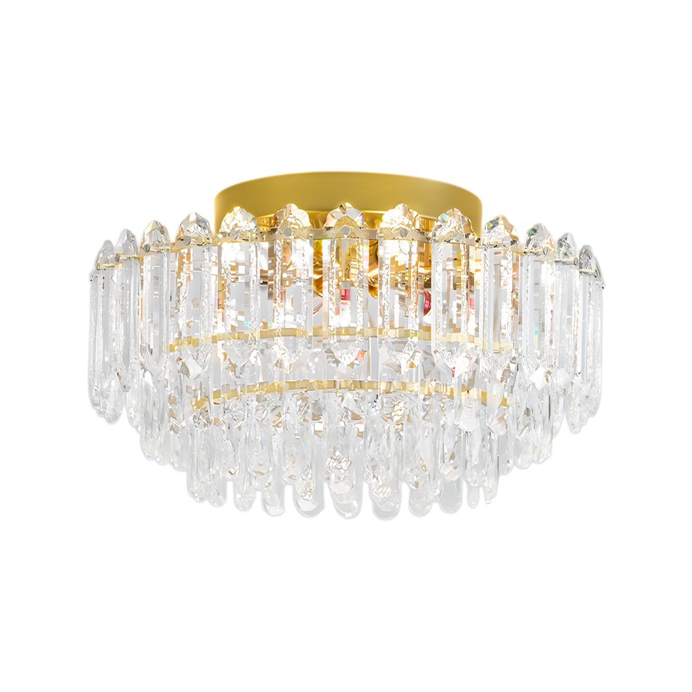 Plafonnier Cristal Verre Lustre Goutte de Pluie pour Salon