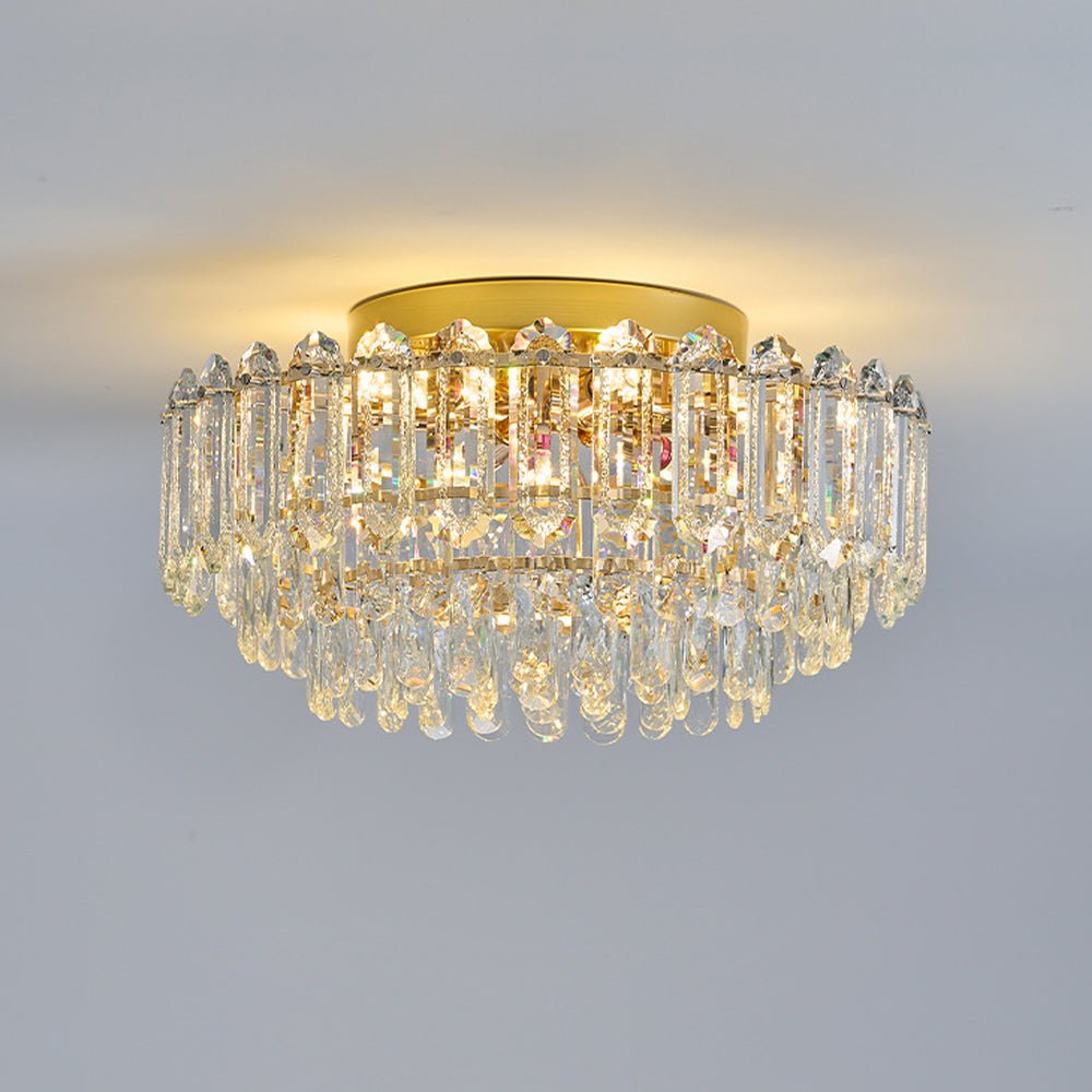 Plafonnier Cristal Verre Lustre Goutte de Pluie pour Salon