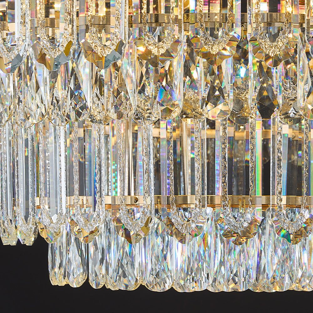 Plafonnier Cristal Verre Lustre Goutte de Pluie pour Salon