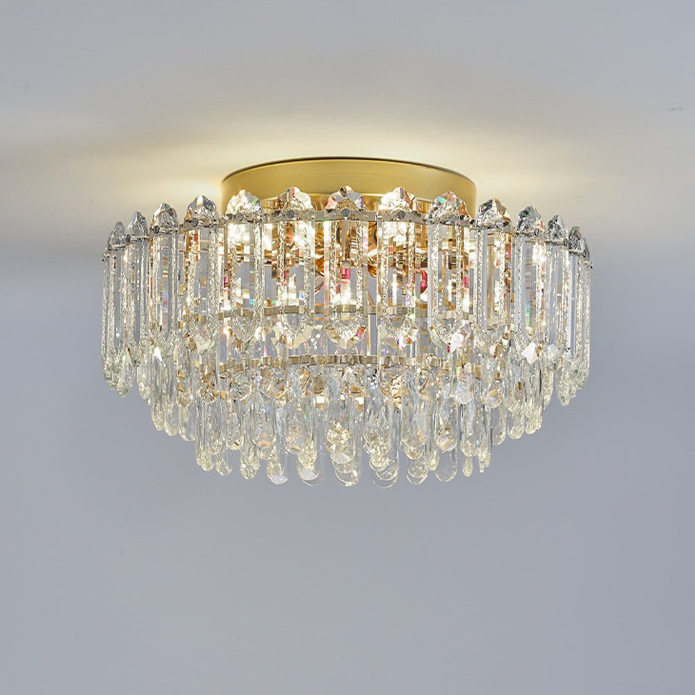 Plafonnier Cristal Verre Lustre Goutte de Pluie pour Salon