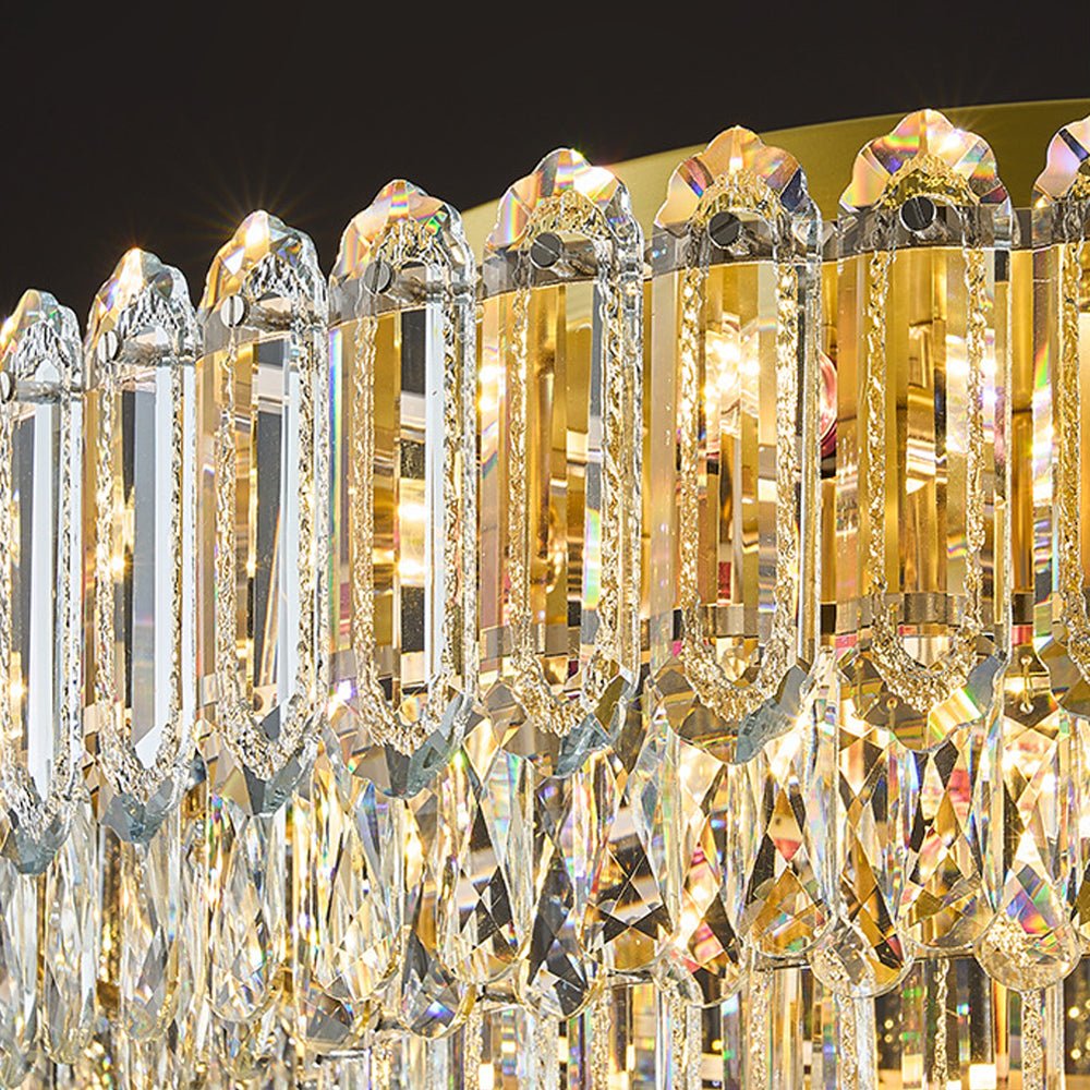 Plafonnier Cristal Verre Lustre Goutte de Pluie pour Salon