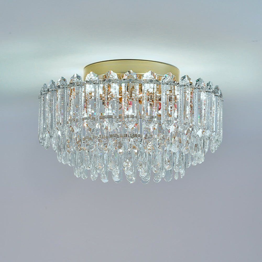 Plafonnier Cristal Verre Lustre Goutte de Pluie pour Salon