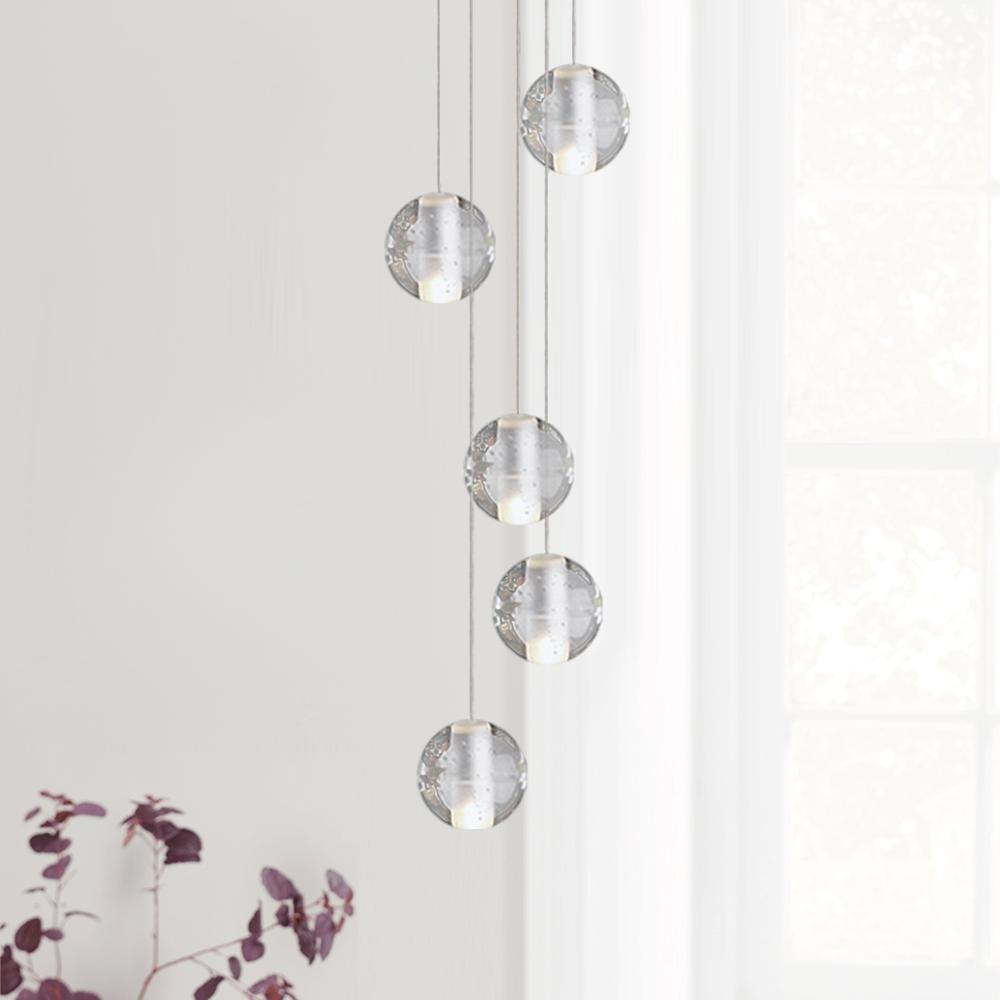 Suspension Cristal Globe Grappe pour Salle à Manger