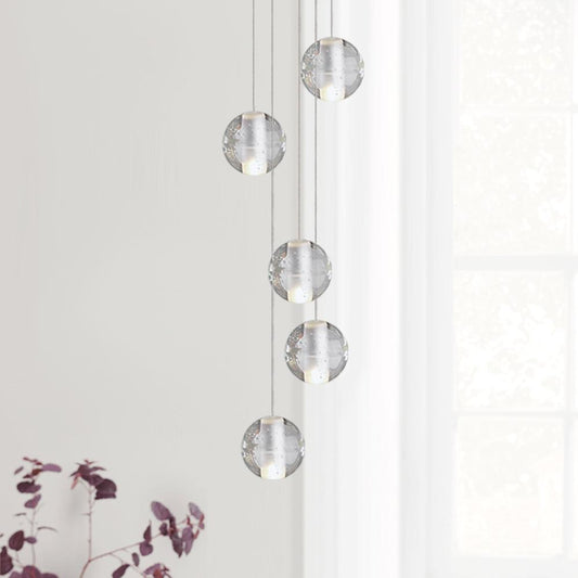 Suspension Cristal Globe Grappe pour Salle à Manger