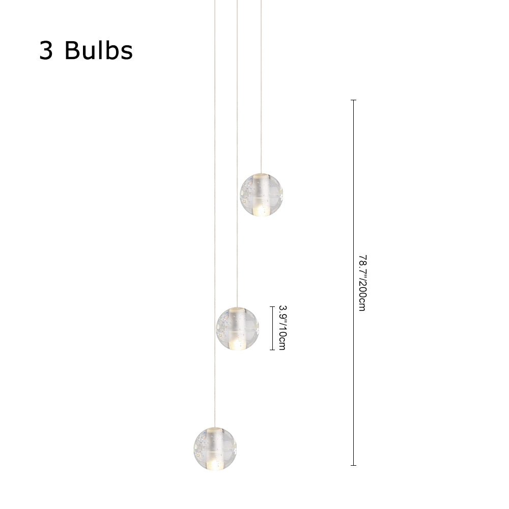 Suspension Cristal Globe Grappe pour Salle à Manger