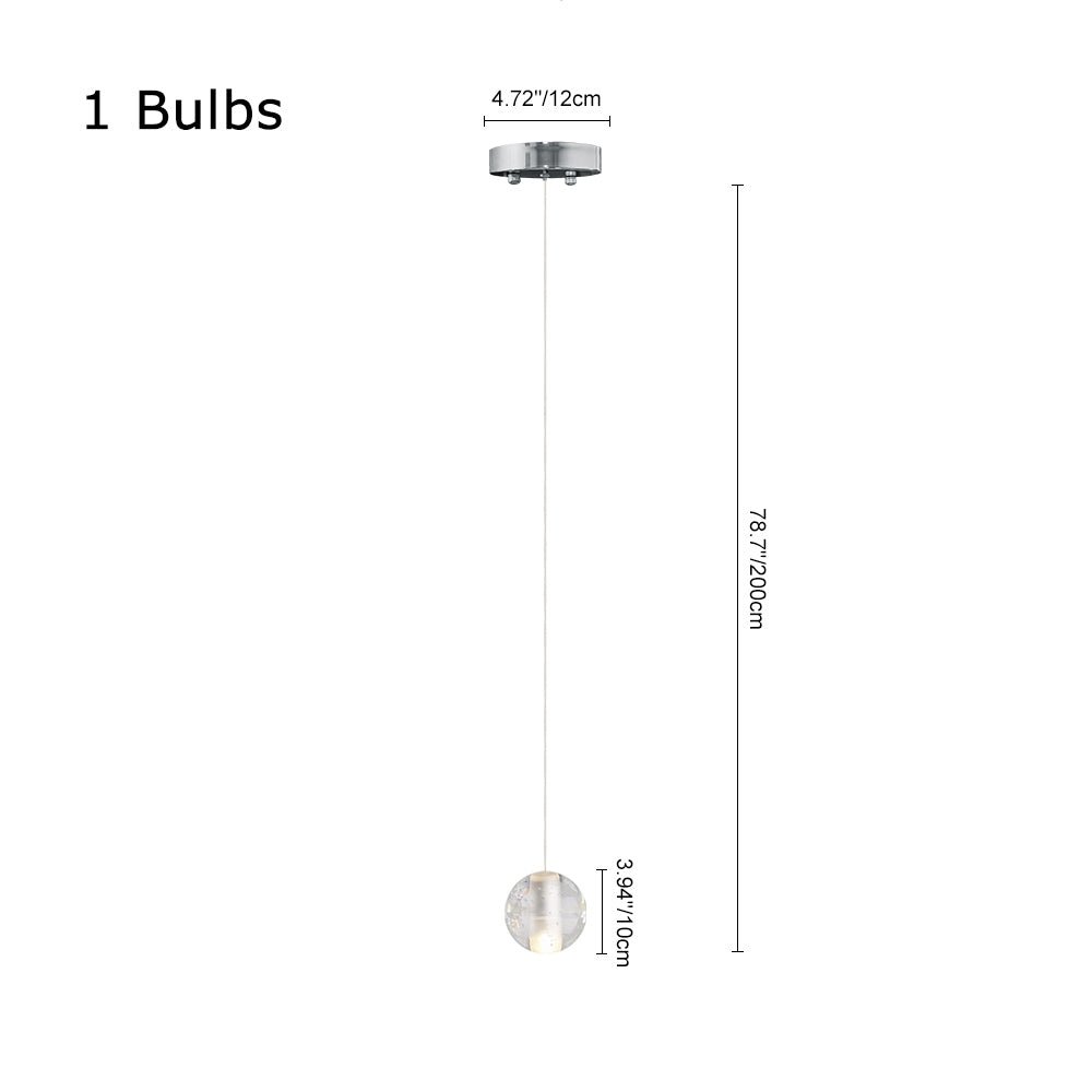 Suspension Cristal Globe Grappe pour Salle à Manger
