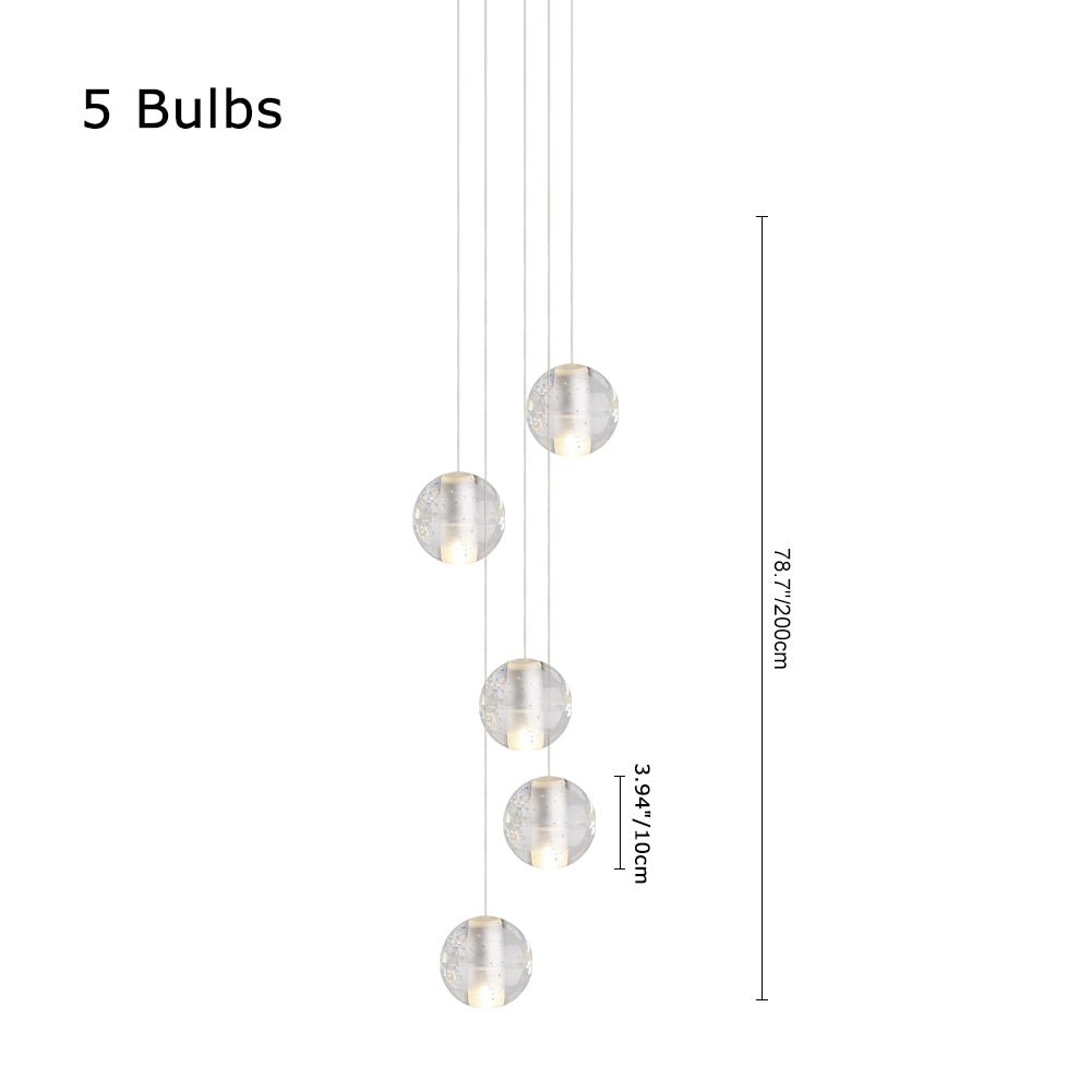 Suspension Cristal Globe Grappe pour Salle à Manger