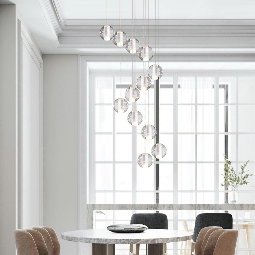 Suspension Cristal Globe Grappe pour Salle à Manger