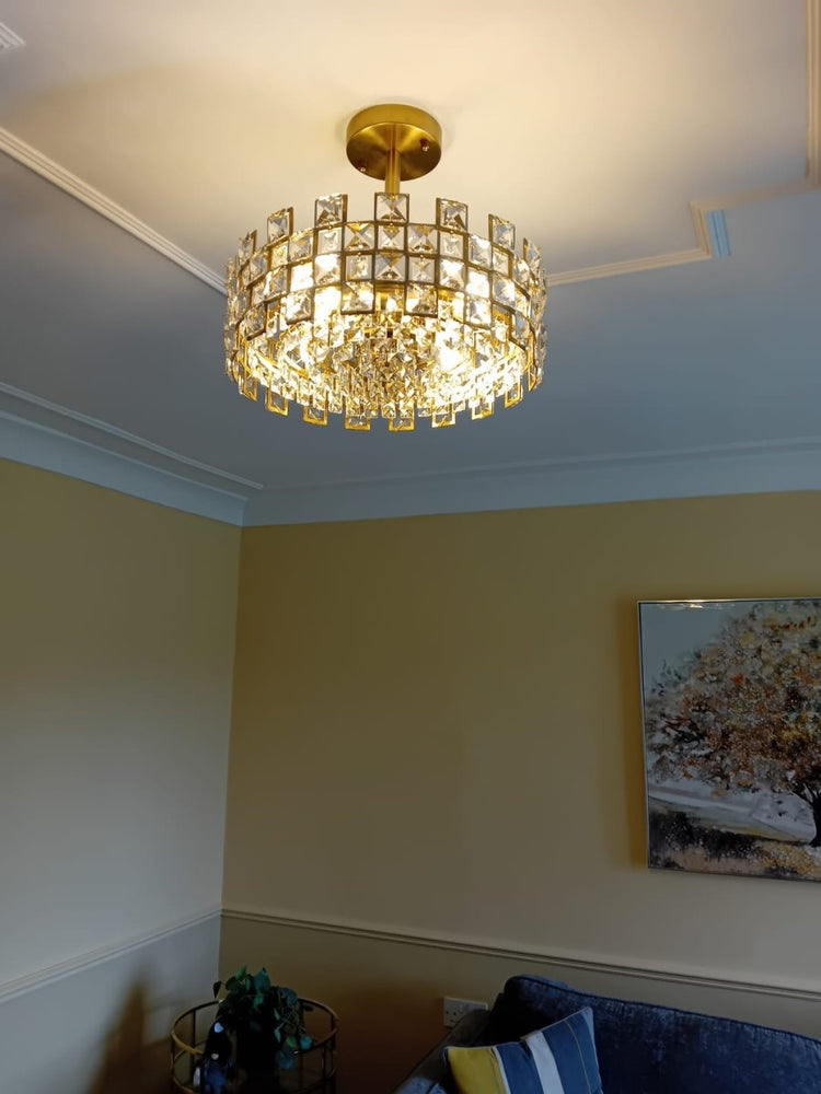 Plafonnier Cristal Semi-Encastré pour Salon